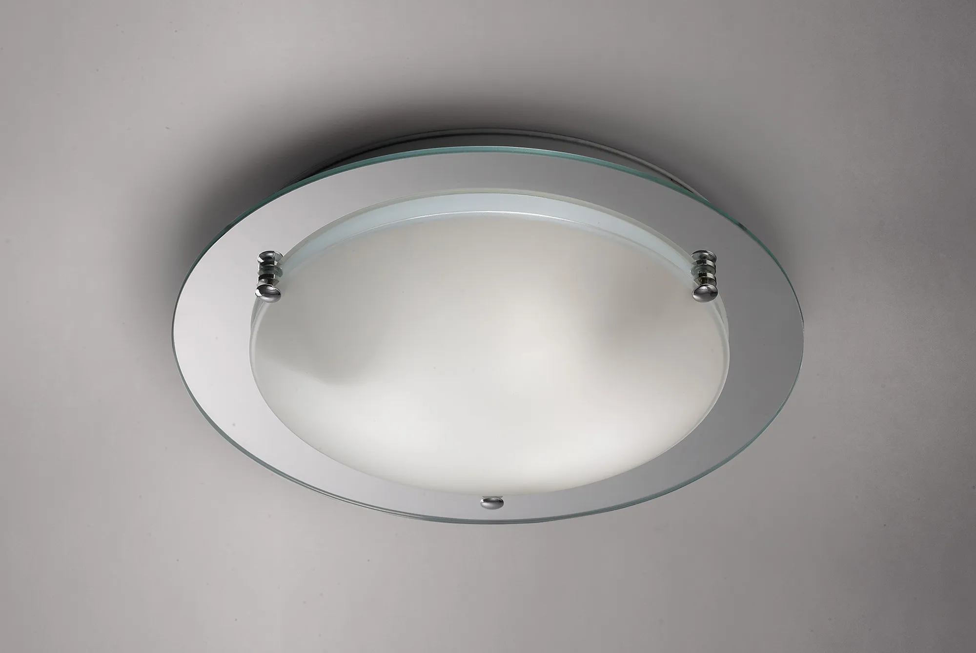 Brooklyn Glass Flush Ceiling 45cm 3 Light Polished Chrome D0053  Deco Brooklyn